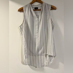 Black and White Striped Sleeveless Blouse